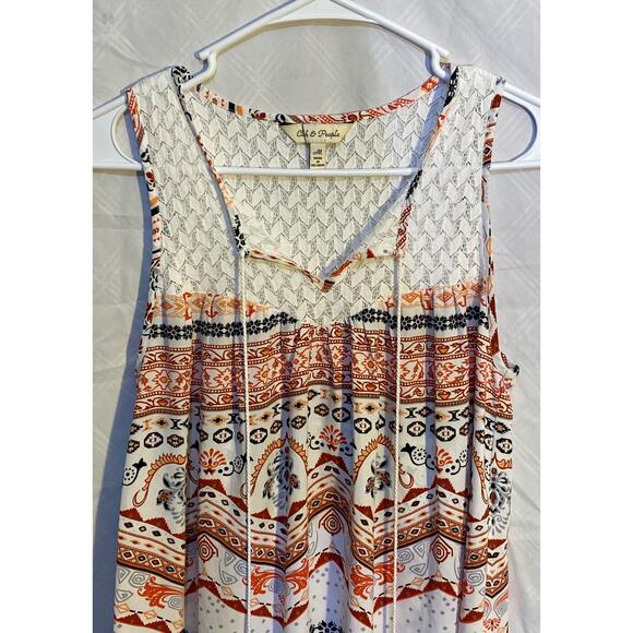 Cloth & People Boho Geometric Pattern Tank Summer Dress - Picture 2 of 10